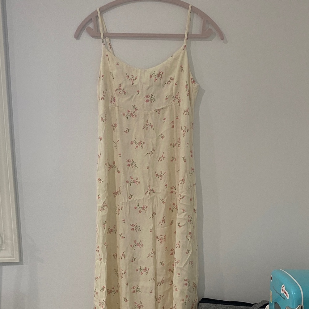 Brandy Melville Cream Floral Midi Dress RARE